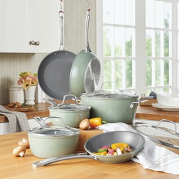 Sur La Table Kitchen Essentials Gourmet Cuisine 10-Piece Ceramic Cookware Set, , large