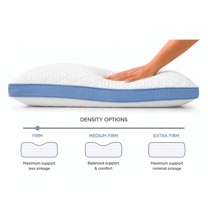 Set of 2 Density Pillows - Tailored Support for All Sleep Positions, , large