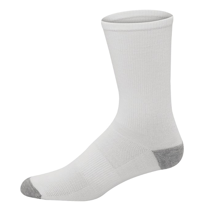 Hanes 12-Pack X-Temp Men's Crew Sock with Arch Support, White, large