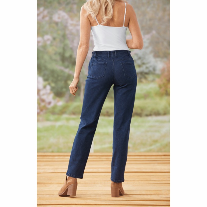 Denim Moves Straight Leg Jean, , large