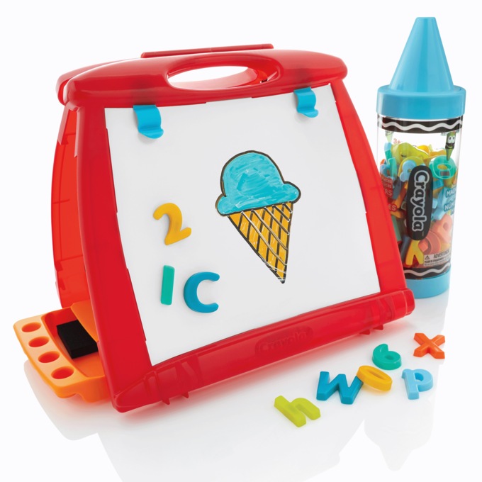 Crayola Art-to-Go Double-Sided Magnetic Table Easel with Letters and Numbers, Red, large