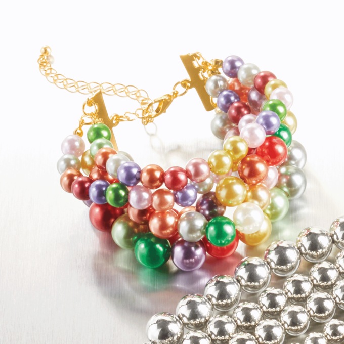 Multi-Strand Bead Bracelet, Multicolor, large