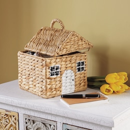 Woven House Basket, , large