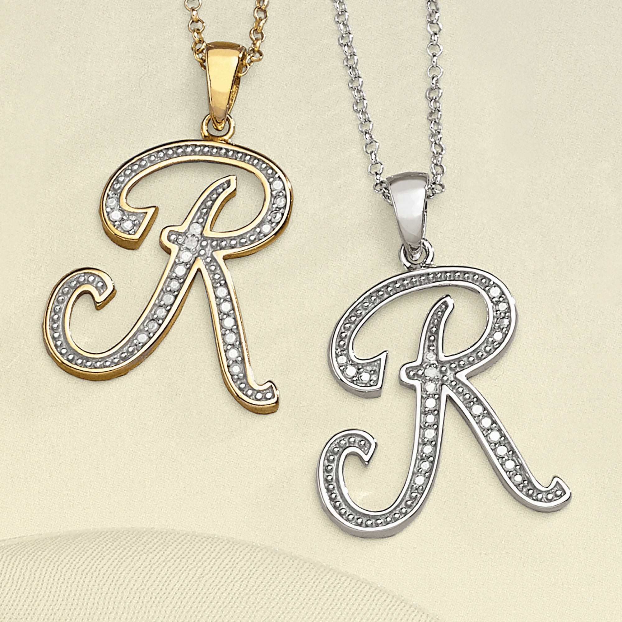 Personalized Initial Diamond Pendant, , large