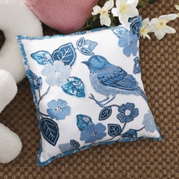 Birdie Blue Embellished Accent Pillow, , large