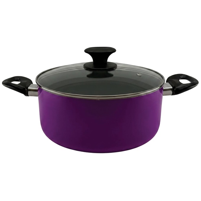 Ginny's 22-Piece Ceramic Cookware Set, Purple Punch, large