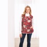 Easy-Care Button-Front Cobbler Apron, Red Patch, large