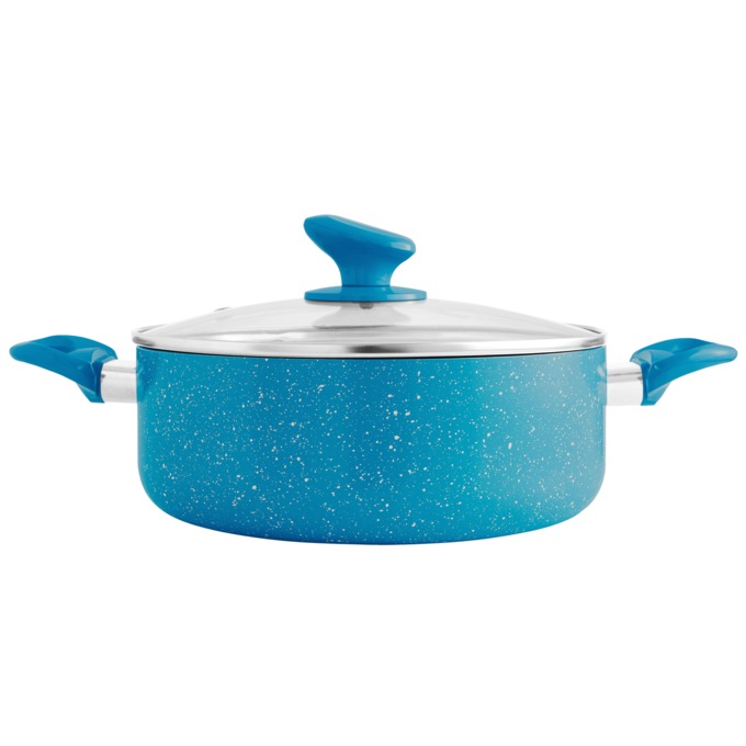 Chef Tested 11-Piece Granite Ceramic Nonstick Cookware Set, Teal, large