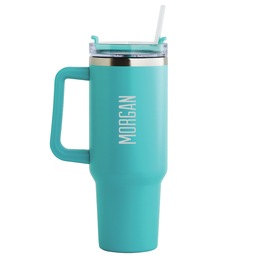 Personalized Block Stainless Steel 40-oz. Travel Mug and Personalized Script Stainless Steel 40-oz. Travel Mug, , large