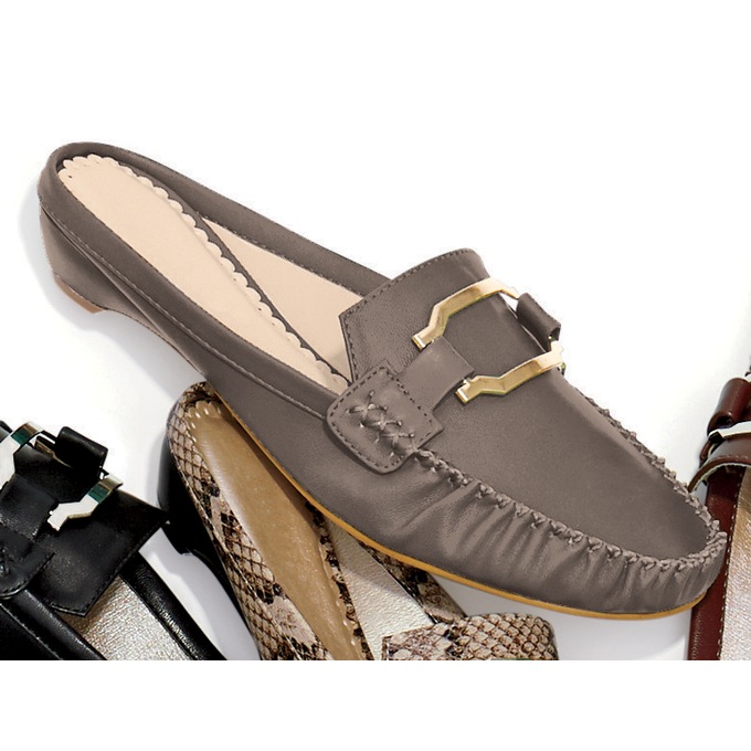 Rush Hour Slip-On Shoe for Women with Metallic Accent, Pewter, large