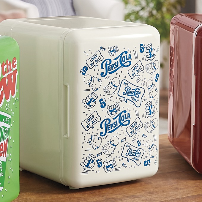 Retro Branded 6-Can Mini Fridge, , large