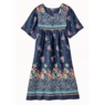 Border Print Patio Dress, Navy Border, large