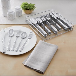 Ginny&#39;s 60-Piece Flatware Set with Caddy, , large