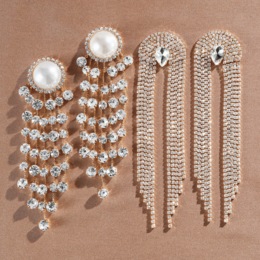 Crystal Fringe Earrings, , large