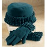 Ruffle-Trim Glove and Hat Set, , large