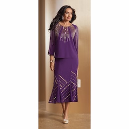 Sydni 2-Piece Embellished Skirt Set, , large