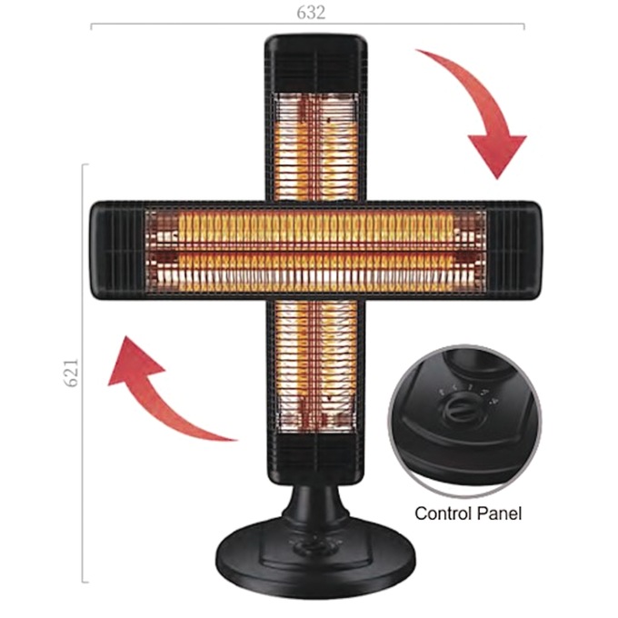 Optimus Indoor/Outdoor Infrared Tower Heater, Black, large