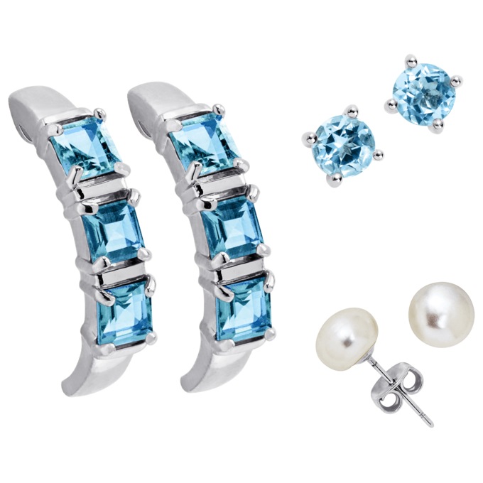 Gemstone 3 PC Earring Set, , large