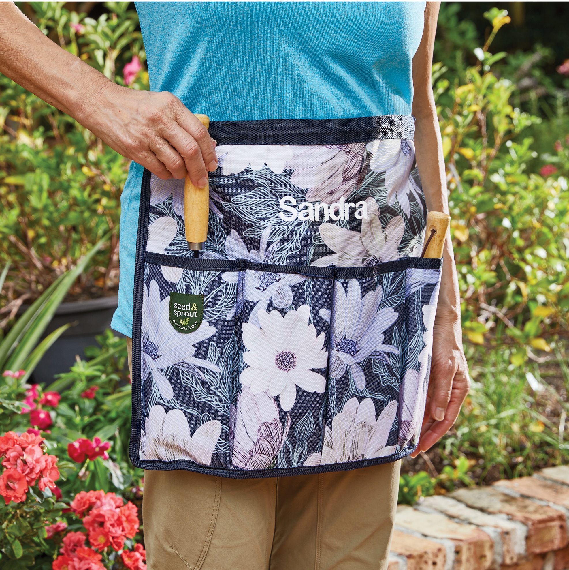 3-Piece Gardening Apron Set, Blue, large