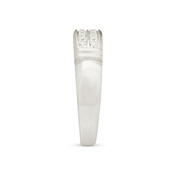 Unisex Diamond 10K Double Row Ring, , large