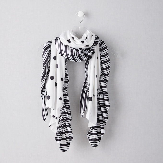 Black and White Scarf, , large