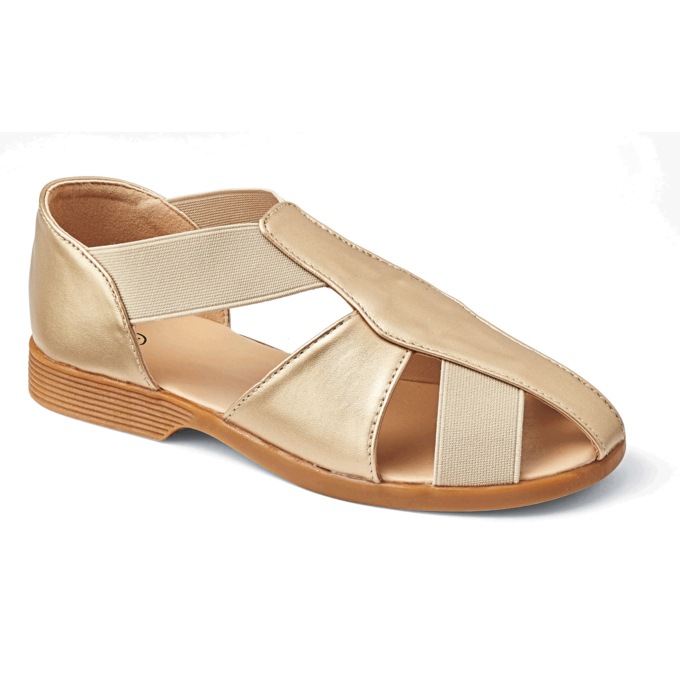 Metallic Stretch Sandal, , large