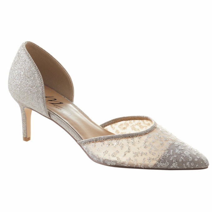 Midnight Velvet Lace-Toe Glitter-Back Pump for Women, , large