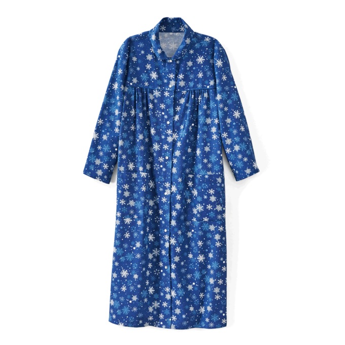Cozy Cotton Flannel Duster with Pockets, , large