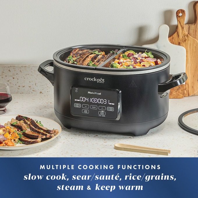 Crock-Pot Multimeal Multi-Cooker and Programmable Slow Cooker, Black, large