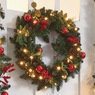 Lit Christmas Wreath, , large