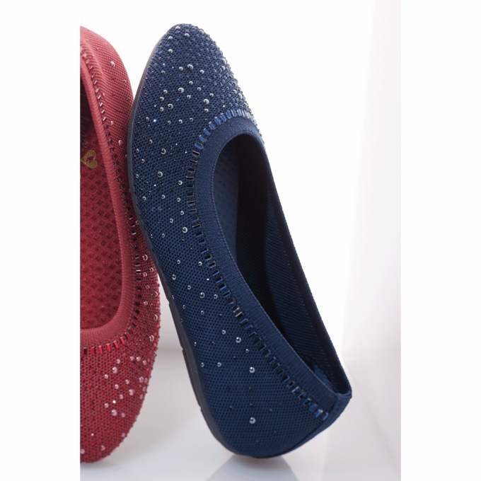 Skechers Stretch Fit&reg; Cleo Mesmerizing Nights Beaded Slip-On , Navy, large