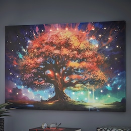 Galactic Tree Lit Canvas, , large