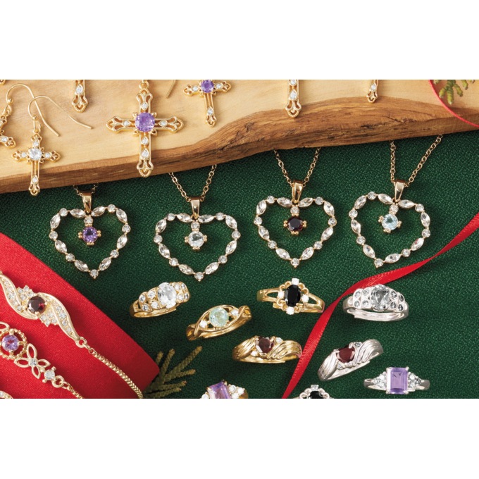 Gemstone Heart Necklace, , large