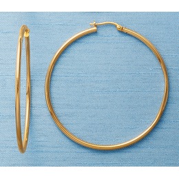 10K Extra-Large Gold Hoop Earrings, , large