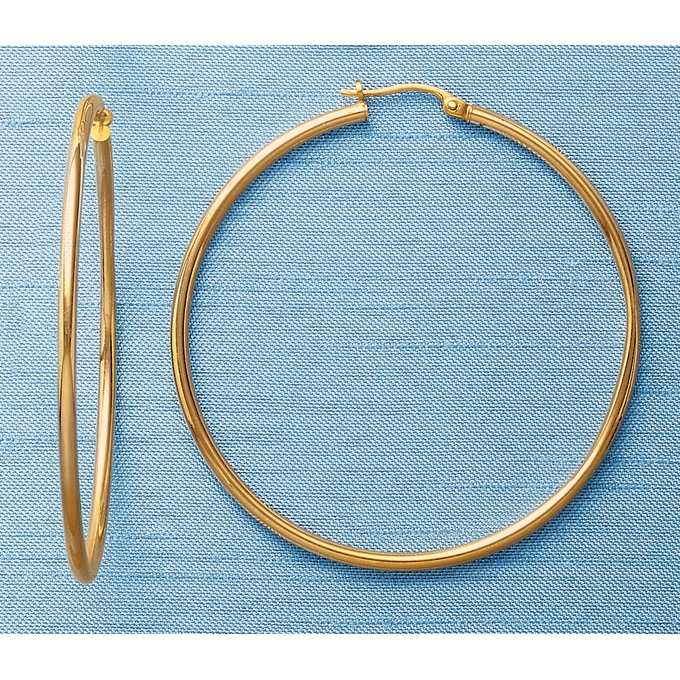 10K Extra-Large Gold Hoop Earrings, , large