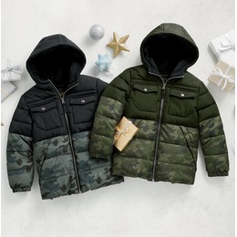 Perry Ellis Boys&amp;&#35;39; Expedition Camo Puffer, , large