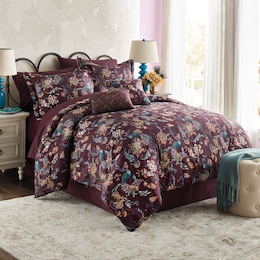 Fall Peacock 10-Piece Comforter Set, , large