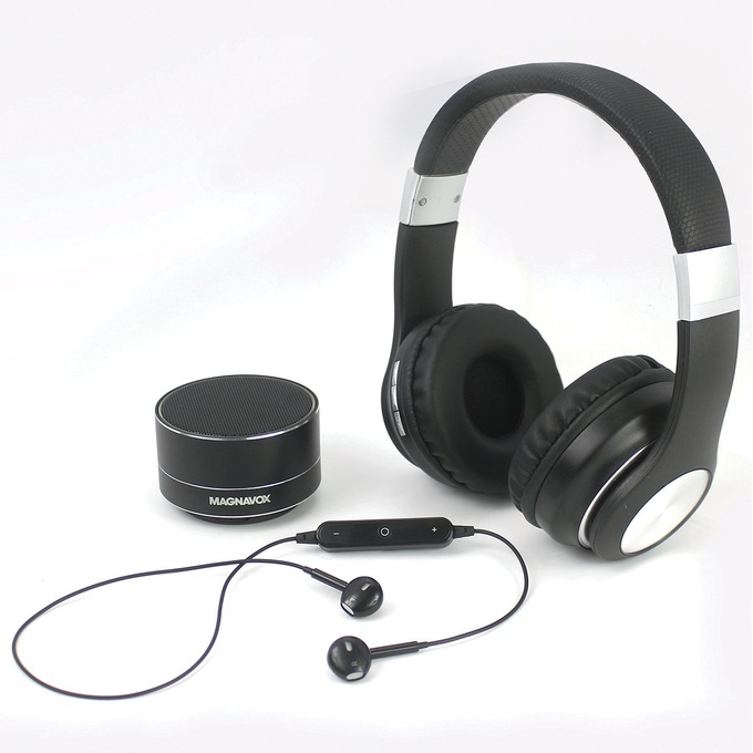 Magnavox 3-In-1 Combo Headphone, Earphone, and Speaker Set, , large
