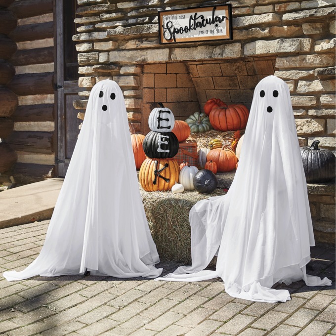 Set of 2 Lit Ghosts, , large
