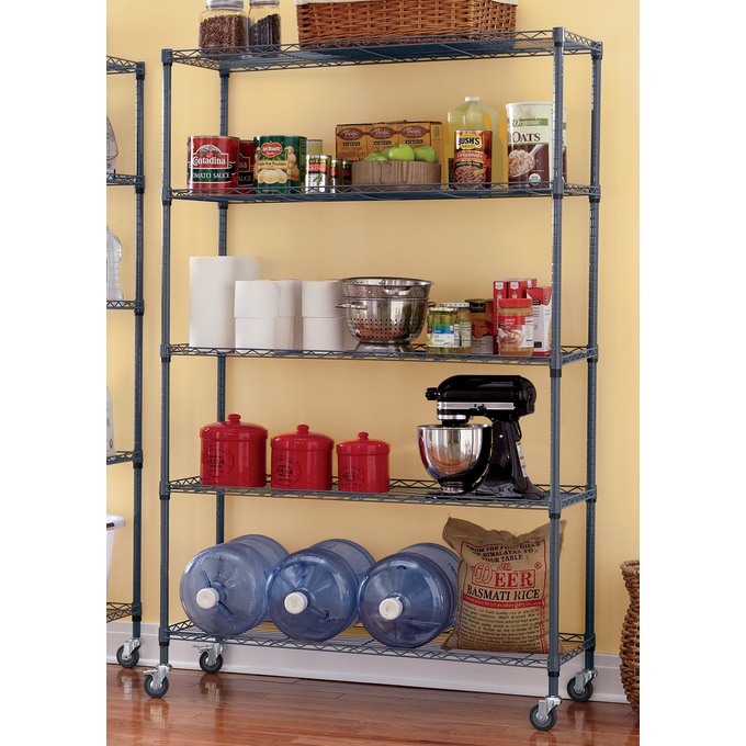 5-Tier Wide Mobile Shelf, , large