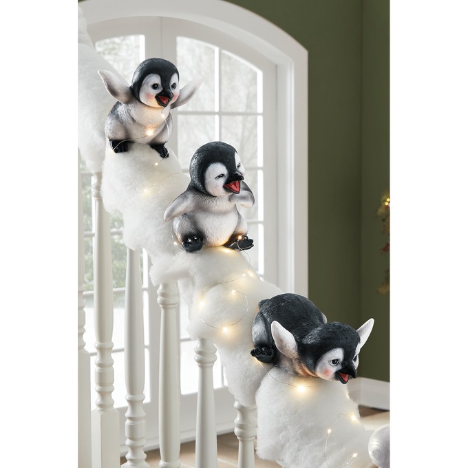 Set of 3 Playful Penguins, , large