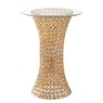 Crystal Beaded Lit Accent Table with Glass Top, , large
