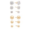 3-Pair Gold Post Earring Set, , large
