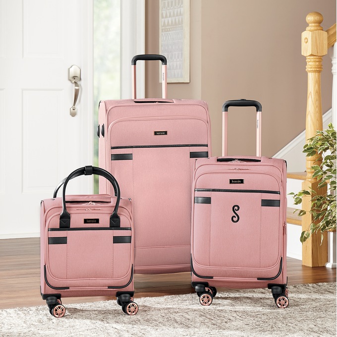 Kensie 3-Piece Expandable Rolling Softside Luggage Set, , large