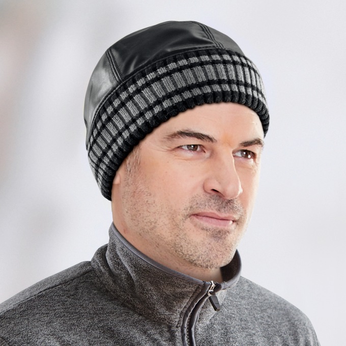 Men's Leather Skully, , large