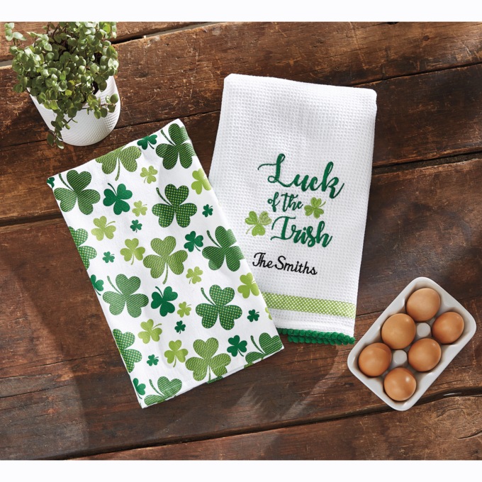 Personalized Set of 2 Seasonal Kitchen Towels, , large