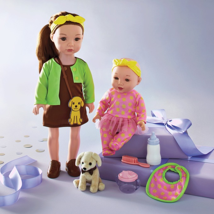 Sweet Sisters Doll Set, Brunette, large