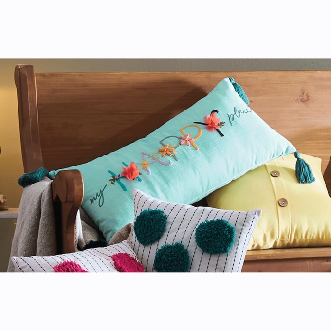 My Happy Place Lumbar Pillow, , large