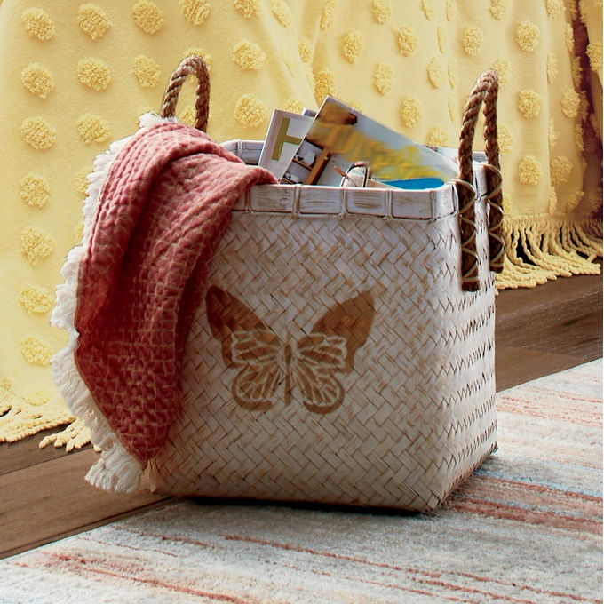 Butterfly Woven Basket, , large