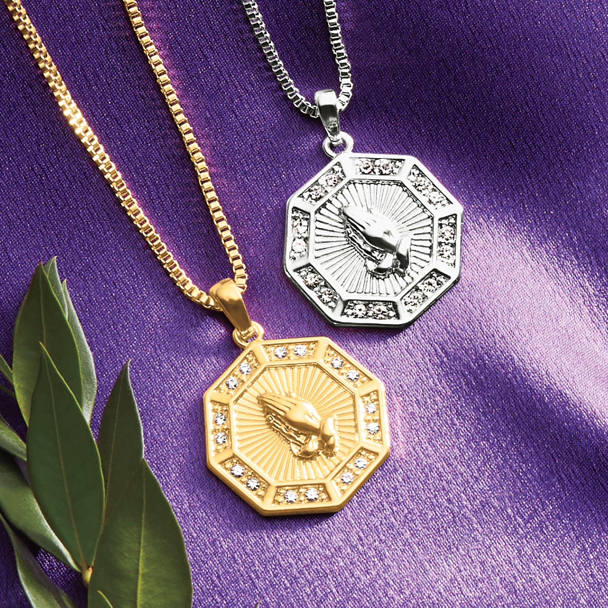 Personalized Praying Hands Pendant, , large